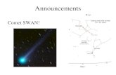 Announcements Comet SWAN! Vega West. Classifying the Stars 27 October 2006.