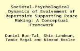 Societal-Psychological Dynamics of Evolvement of Repertoire Supporting Peace Making: A Conceptual Framework Daniel Bar-Tal, Shir Landman, Tamir Magal and.