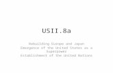 USII.8a Rebuilding Europe and Japan Emergence of the United States as a Superpower Establishment of the United Nations.