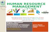HUMAN RESOURCE MANAGEMENT DIVISION Higher Education Commission, Government of Pakistan H-9, Islamabad (Pakistan), Exchange: (051) 90400000 Tele: 051-90401400;