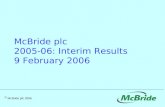 McBride plc 2005-06: Interim Results 9 February 2006.
