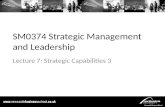 SM0374 Strategic Management and Leadership Lecture 7: Strategic Capabilities 3.