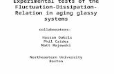 Experimental tests of the Fluctuation- Dissipation-Relation in aging glassy systems collaborators: Hassan Oukris Phil Crider Matt Majewski Northeastern.