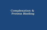 Complexation & Protein Binding. Learning topics Complexation mechanisms Methods for determination of stoichimiometric ratio and stability constant Protein.