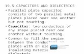 19.5 CAPACITORS AND DIELECTRICS Parallel plate capacitor consists of two parallel metal plates placed near one another but not touching. Capacitor: two.