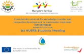 Cross-border network for knowledge transfer and innovative development in wastewater treatment WATERFRIEND HUSRB/1203/221/196 1st HUSRB Students Meeting.