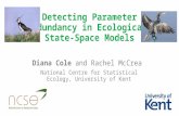 Detecting Parameter Redundancy in Ecological State-Space Models Diana Cole and Rachel McCrea National Centre for Statistical Ecology, University of Kent.
