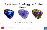 Systems Biology talk July 20041 Systems Biology of the Heart Richard Clayton.