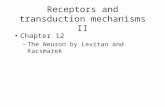 Receptors and transduction mechanisms II Chapter 12 –The Neuron by Levitan and Kacsmarek.