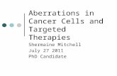 Aberrations in Cancer Cells and Targeted Therapies Shermaine Mitchell July 27 2011 PhD Candidate.