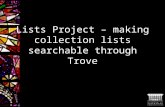 Lists Project – making collection lists searchable through Trove.