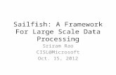 Sailfish: A Framework For Large Scale Data Processing Sriram Rao CISL@Microsoft Oct. 15, 2012.