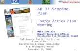 1 AB 32 Scoping Plan Energy Action Plan Meeting Mike Scheible Deputy Executive Officer California Air Resources Board California Public Utilities Commission.