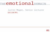 01 THE emotional DOMAIN Justin Magee, Senior Lecturer DES307M1.