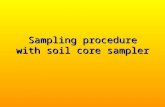 Sampling procedure with soil core sampler. The vertical soil core sampler is inserted into the soil using a heavy hammer When the soil is hard or dry,