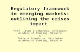 Regulatory framework in emerging markets: outlining the crises impact Prof. Iryna D’yakonova, Ukrainian Academy of Banking, Ukraine & Tatiana Scherbina,