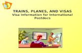 TRAINS, PLANES, AND VISAS Visa Information for International Postdocs.