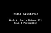 PH354 Aristotle Week 4. Man’s Nature (I) Soul & Perception.
