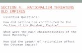 SECTION 4: NATIONALISM THREATENS OLD EMPIRES Essential Questions: How did nationalism contributed to the decline of the Hapsburg Empire? What were the.