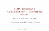 ALMA workshop - Leiden, December 18-20th ALMA Bandpass Calibration: Standing Waves Aurore Bacmann (ESO) Stéphane Guilloteau (IRAM)