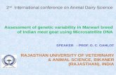 RAJASTHAN UNIVERSITY OF VETERINARY & ANIMAL SCIENCE, BIKANER (RAJASTHAN), INDIA SPEAKER : PROF. G. C. GAHLOT 2 nd International conference on Animal Dairy.