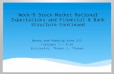Week-8 Stock Market Rational Expectations and Financial & Bank Structure Continued Money and Banking Econ 311 Tuesdays 7 - 9:45 Instructor: Thomas L. Thomas.