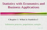 Note 2 of 5E Statistics with Economics and Business Applications Chapter 1 What is Statistics? Inference process, population, sample.