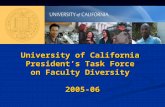 University of California President’s Task Force on Faculty Diversity 2005-06.