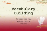 Vocabulary Building Presented by Mavis Hara 10/05/2009.