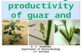 Increasing productivity of guar and guar gum G. S. Randhawa Department of Biotechnology IIT Roorkee G. S. Randhawa Department of Biotechnology IIT Roorkee.