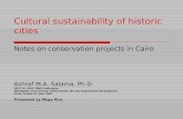 Cultural sustainability of historic cities Notes on conservation projects in Cairo Ashraf M.A. Salama, Ph.D. IAPS-16, IAPS 2000 Conference Metropolis 21st.