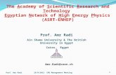 The Academy of Scientific Research and Technology Egyptian Network of High Energy Physics (ASRT-ENHEP) Prof. Amr Radi26/9/2013 CMS Management Meeting1.