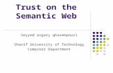 Trust on the Semantic Web Seyyed asgary ghasempouri Sharif University of Technology Computer Department.