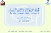 3-axis accelerometer and strain sensor readout MEMS-based capacitive sensors Juan Santana Richard van den Hoven Imec-Holst Centre The Netherlands Imec-