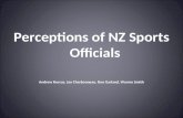 Perceptions of NZ Sports Officials Andrew Hercus, Jan Charbonneau, Ron Garland, Warren Smith.