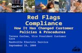 Red Flags Compliance How It Has Changed Customer Policies & Procedures Teresa Corlew, Vice President Customer Care Nashville Electric Service September.