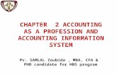 CHAPTER 2 ACCOUNTING AS A PROFESSION AND ACCOUNTING INFORMATION SYSTEM Pr. SAMLAL Zoubida, MBA, CFA & PHD candidate for HBS program.
