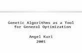 Genetic Algorithms as a Tool for General Optimization Angel Kuri 2001.