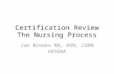 Certification Review The Nursing Process Jan Brooks RN, BSN, CGRN HRSGNA.