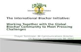 The International Biochar Initiative: Working Together with the Global Biochar Community to Meet Pressing Challenges Thayer Tomlinson, IBI Communications.