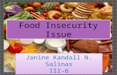 Food Insecurity Issue. A concept including both physical and economic access to food that meets people's dietary needs as well as their food preferences.