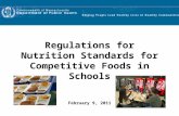 Regulations for Nutrition Standards for Competitive Foods in Schools February 9, 2011.