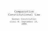 Comparative Constitutional Law German Constitution Class 8: September 15, 2008.