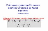 Unknown systematic errors and the method of least squares Michael Grabe alternative error model: true values and biases.