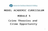 1 MODEL ACADEMIC CURRICULUM MODULE 5 Crime Theories and Crime Opportunity.