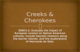 SS8H1.b. Evaluate the impact of European contact on Native American cultures; include Spanish missions along the barrier islands, and the explorations.