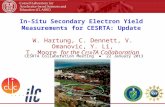 In-Situ Secondary Electron Yield Measurements for C ESR TA: Update W. Hartung, C. Dennett, V. Omanovic, Y. Li, T. Moore for the C ESR TA Collaboration.