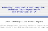 Heredity, Complexity and Surprise: Embedded Self-Replication and Evolution in CA Chris Salzberg 1,2 and Hiroki Sayama 1 1 Dept. of Human Communication,