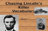 Week 3 Chasing Lincoln’s Killer Vocabulary. mayhem (pg. 81) Mayhem is a scene of destruction and violence or chaos. Have you ever seen a time of mayhem?
