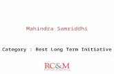 Mahindra Samriddhi Category : Best Long Term Initiative.